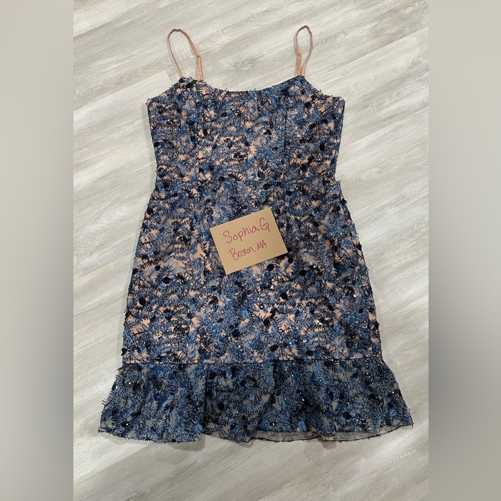 Dress the Population Jill Dress Mineral Blue Sequins